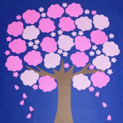 壁面飾り　桜の木の作り方