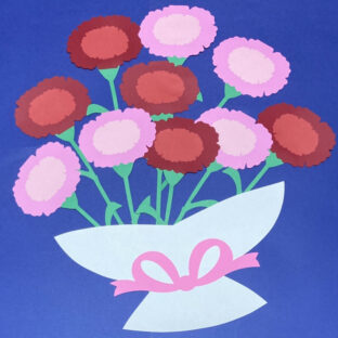 壁面飾り　母の日　カーネーション　花束