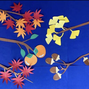 壁面飾り　秋の木々